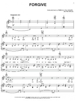 page one of Forgive (Piano, Vocal & Guitar Chords (Right-Hand Melody))