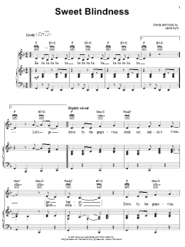 page one of Sweet Blindness (Piano, Vocal & Guitar Chords (Right-Hand Melody))
