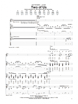 page one of Two Of Us (Guitar Tab)