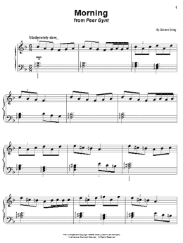 page one of Morning (from Peer Gynt Suite No.1) (Easy Piano)