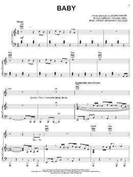 page one of Baby (Piano, Vocal & Guitar Chords (Right-Hand Melody))