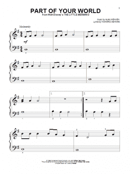 page one of Part Of Your World (from The Little Mermaid) (Beginning Piano Solo)