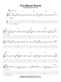 page one of You Never Know (Guitar Tab)