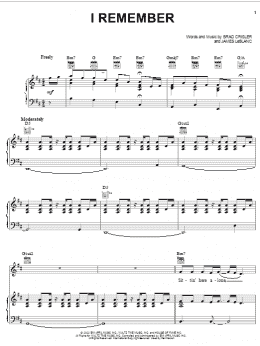 page one of I Remember (Piano, Vocal & Guitar Chords (Right-Hand Melody))
