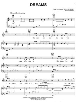 page one of Dreams (Piano, Vocal & Guitar Chords (Right-Hand Melody))