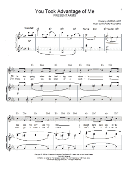 page one of You Took Advantage Of Me (Piano, Vocal & Guitar Chords (Right-Hand Melody))