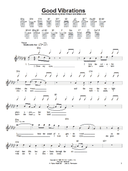 page one of Good Vibrations (Easy Guitar)