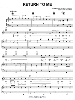 page one of Return To Me (Piano, Vocal & Guitar Chords (Right-Hand Melody))