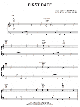 page one of First Date (Piano, Vocal & Guitar Chords (Right-Hand Melody))