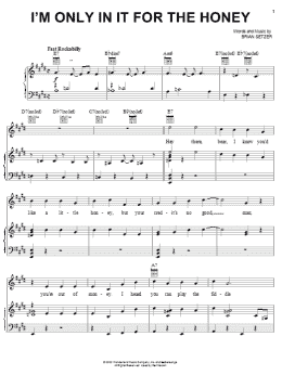 page one of I'm Only In It For The Honey (Piano, Vocal & Guitar Chords (Right-Hand Melody))