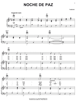 page one of Noche De Paz (Piano, Vocal & Guitar Chords (Right-Hand Melody))