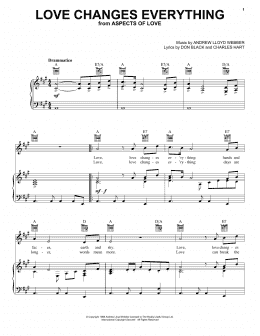 page one of Love Changes Everything (from Aspects Of Love) (Piano, Vocal & Guitar Chords (Right-Hand Melody))