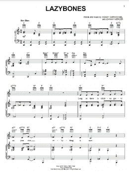 page one of Lazybones (Piano, Vocal & Guitar Chords (Right-Hand Melody))