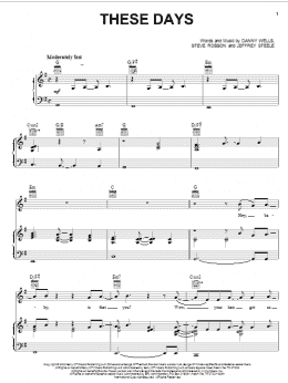 page one of These Days (Piano, Vocal & Guitar Chords (Right-Hand Melody))