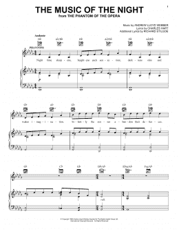 page one of The Music Of The Night (Piano, Vocal & Guitar Chords (Right-Hand Melody))