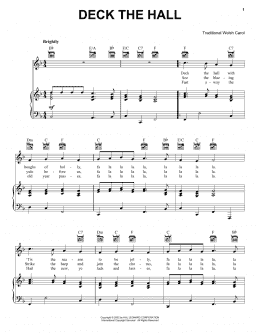 page one of Deck The Hall (Piano, Vocal & Guitar Chords (Right-Hand Melody))