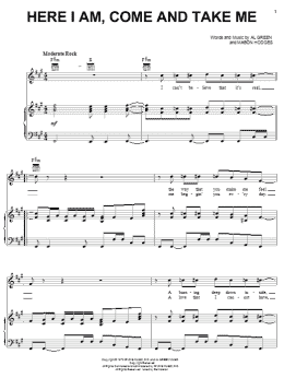 page one of Here I Am, Come And Take Me (Piano, Vocal & Guitar Chords (Right-Hand Melody))