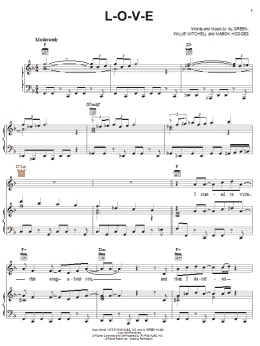 page one of L-O-V-E (Piano, Vocal & Guitar Chords (Right-Hand Melody))