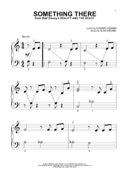 page one of Something There (from Beauty And The Beast) (Big Note Piano)