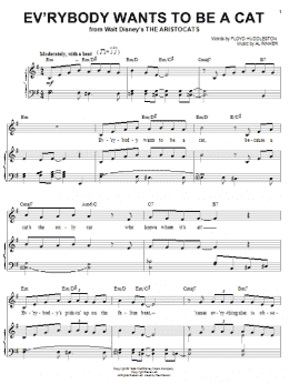 page one of Ev'rybody Wants To Be A Cat (Piano, Vocal & Guitar Chords (Right-Hand Melody))