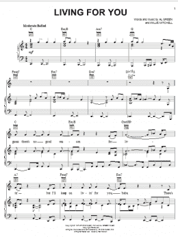 page one of Living For You (Piano, Vocal & Guitar Chords (Right-Hand Melody))