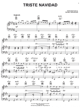 page one of Triste Navidad (Piano, Vocal & Guitar Chords (Right-Hand Melody))
