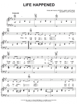 page one of Life Happened (Piano, Vocal & Guitar Chords (Right-Hand Melody))