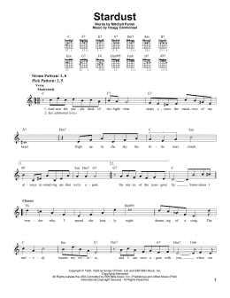 page one of Stardust (Easy Guitar)