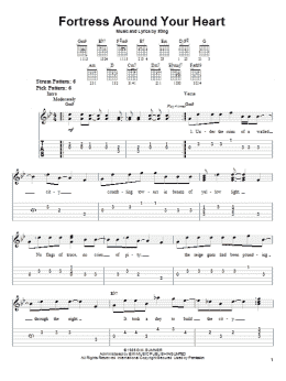 page one of Fortress Around Your Heart (Easy Guitar Tab)