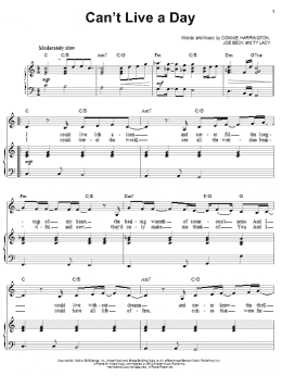 page one of Can't Live A Day (Piano & Vocal)