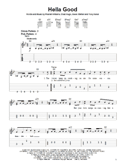 page one of Hella Good (Easy Guitar)