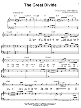 page one of The Great Divide (Piano & Vocal)