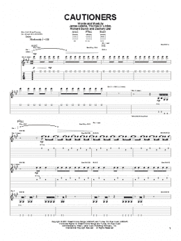 page one of Cautioners (Guitar Tab)