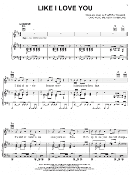 page one of Like I Love You (Piano, Vocal & Guitar Chords (Right-Hand Melody))
