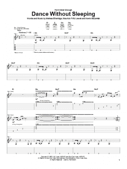 page one of Dance Without Sleeping (Guitar Tab)