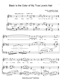 page one of Black Is the Color Of My True Love's Hair (Piano, Vocal & Guitar Chords (Right-Hand Melody))