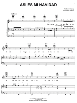 page one of Asi Es Mi Navidad (Piano, Vocal & Guitar Chords (Right-Hand Melody))