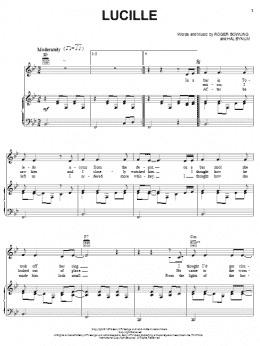 page one of Lucille (Piano, Vocal & Guitar Chords (Right-Hand Melody))