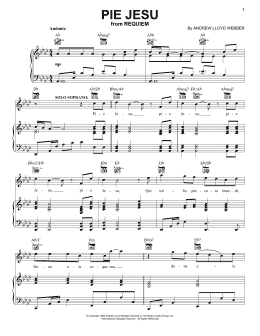 page one of Pie Jesu (from Requiem) (Piano, Vocal & Guitar Chords (Right-Hand Melody))