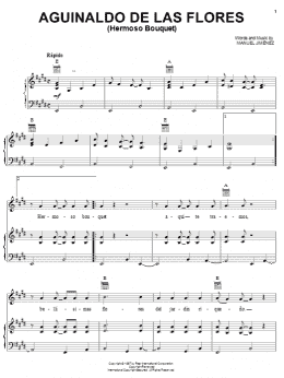 page one of Aguinaldo De Las Flores (Hermoso Bouquet) (Piano, Vocal & Guitar Chords (Right-Hand Melody))