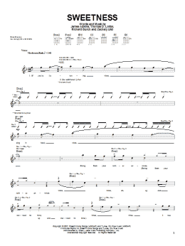 page one of Sweetness (Guitar Tab)