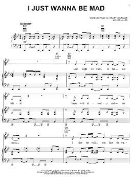 page one of I Just Wanna Be Mad (Piano, Vocal & Guitar Chords (Right-Hand Melody))
