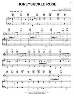 page one of Honeysuckle Rose (Piano, Vocal & Guitar Chords (Right-Hand Melody))
