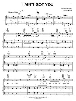 page one of I Ain't Got You (Piano, Vocal & Guitar Chords (Right-Hand Melody))