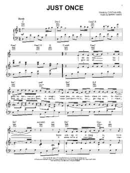 page one of Just Once (Piano, Vocal & Guitar Chords (Right-Hand Melody))