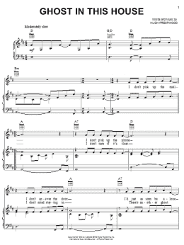 page one of Ghost In This House (Piano, Vocal & Guitar Chords (Right-Hand Melody))