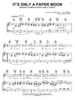 page one of It's Only A Paper Moon (Piano, Vocal & Guitar Chords (Right-Hand Melody))