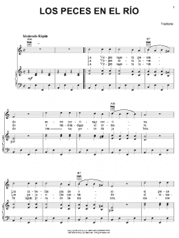 page one of Los Peces En El Rio (Piano, Vocal & Guitar Chords (Right-Hand Melody))