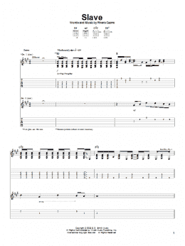 page one of Slave (Guitar Tab)