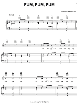 page one of Fum, Fum, Fum (Piano, Vocal & Guitar Chords (Right-Hand Melody))